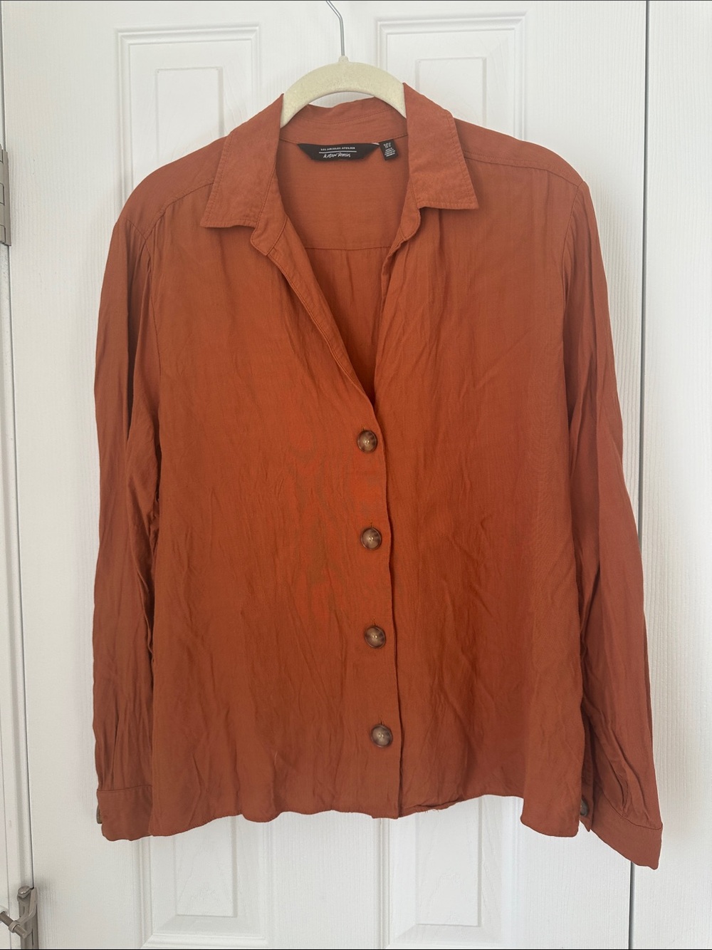 & Other Stories Rust Button-Front Shirt Jacket